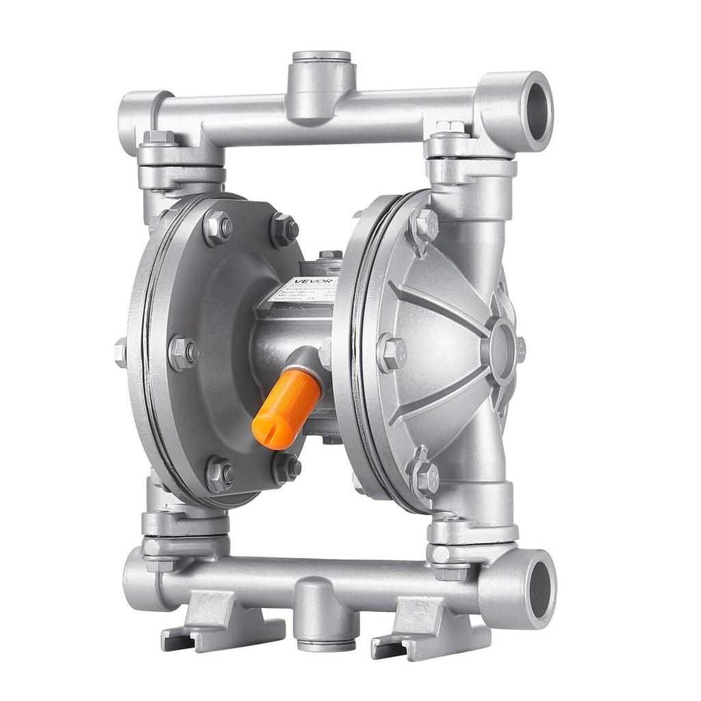 Luchtbediende Dubbele Membraanpomp, Max. 24,98 L/min, Standaard Inlaat & Uitlaat Lucht Pneumatische Afvalolie Transferpomp, Aluminiumlegering Behuizing, Dubbel