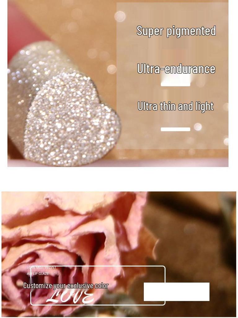 NEUER Air Lip Glaze: Samtmatter wasserfester Lippenstift, Lang anhaltend, Nicht verblassend, Nicht klebrig, Studentenfreundlich, No-Makeup-Look, Aufhellend.