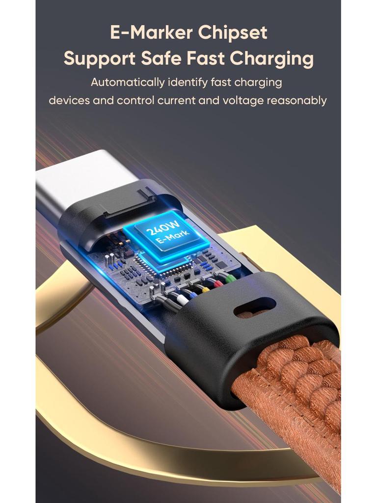 240W Rotating Type-C PD3.0 Fast Charge Keychain Lanyard with Dual Port Data Cable.