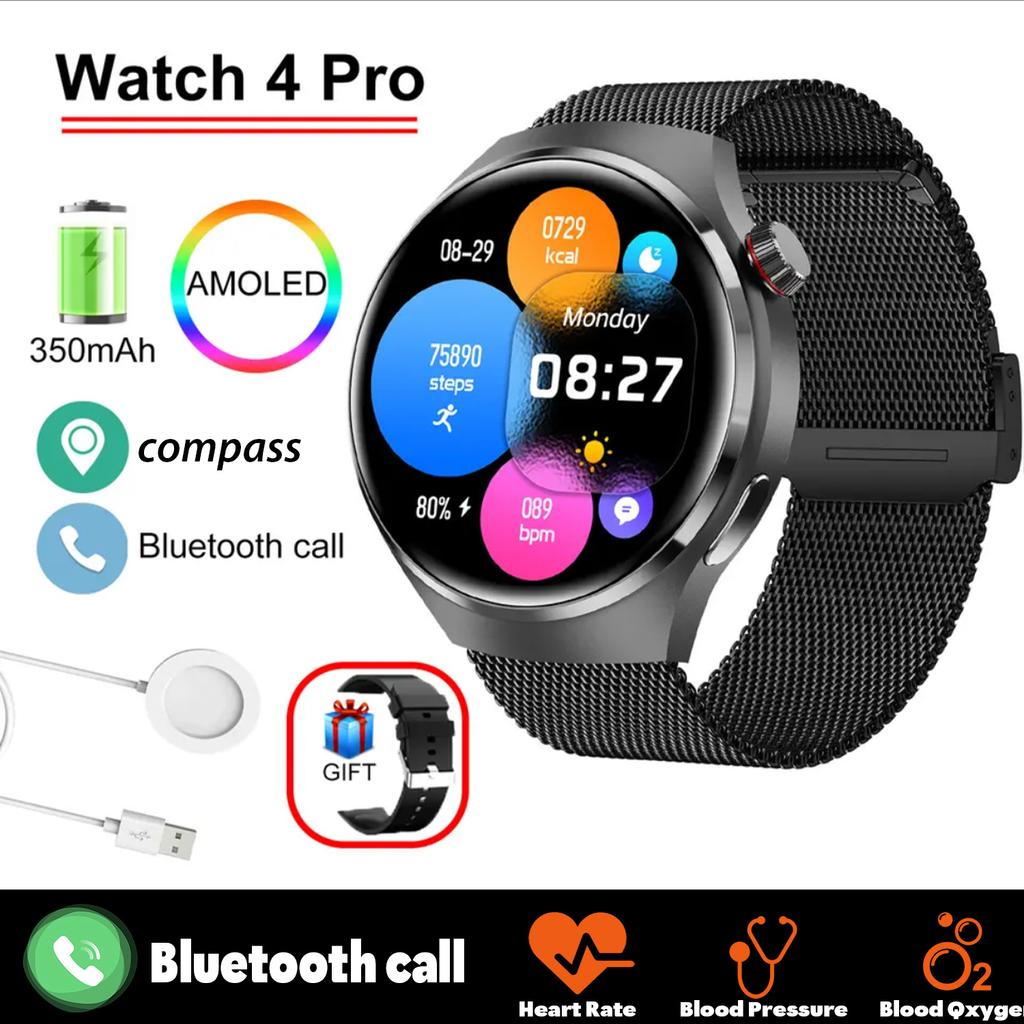 2025 New GT Series Smart Watch 4 Pro AMOLED HD Screen Bluetooth Call Heart Rate Waterproof SmartWatch For Huawei Watches Men Ms.