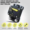 High Amperage Circuit Breaker with Manual Reset for Use in Car Motorhomes Boats Solar Installations Corrosion Resistant