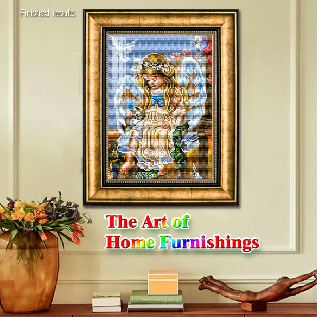 ROSTITCH Предварительно напечатанные наборы для вышивания крестом-72018 Ангел мира Наборы для вышивания крестом для начинающих взрослых Вышивка крестом, рукоделие