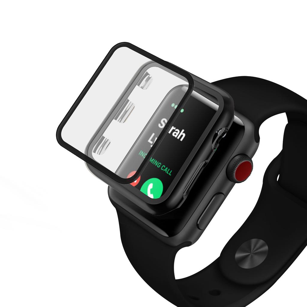 Plating Frame PC+Tempered Glass Watch Shell for Apple Watch SE/SE (2022)/Series 6/5/4 44mm