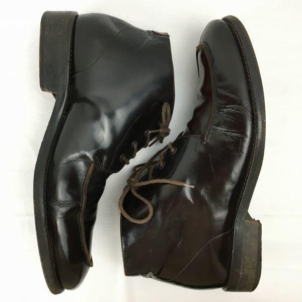 Vintage All Leather HUGO BOSS Chukka Boots Size 25.0 Made in Italy Dark Brown(USED)