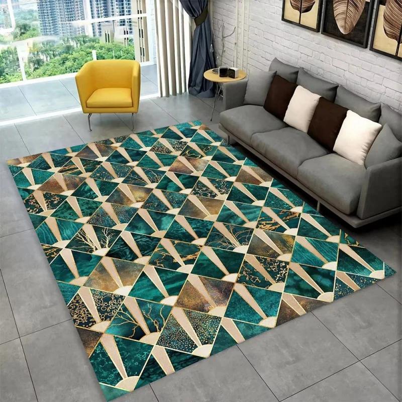 3D Geometric Illusion Area Rug Abstract Modern Carpet for Living Room Bedroom Kids Play Room Non-Slip Floor Mat