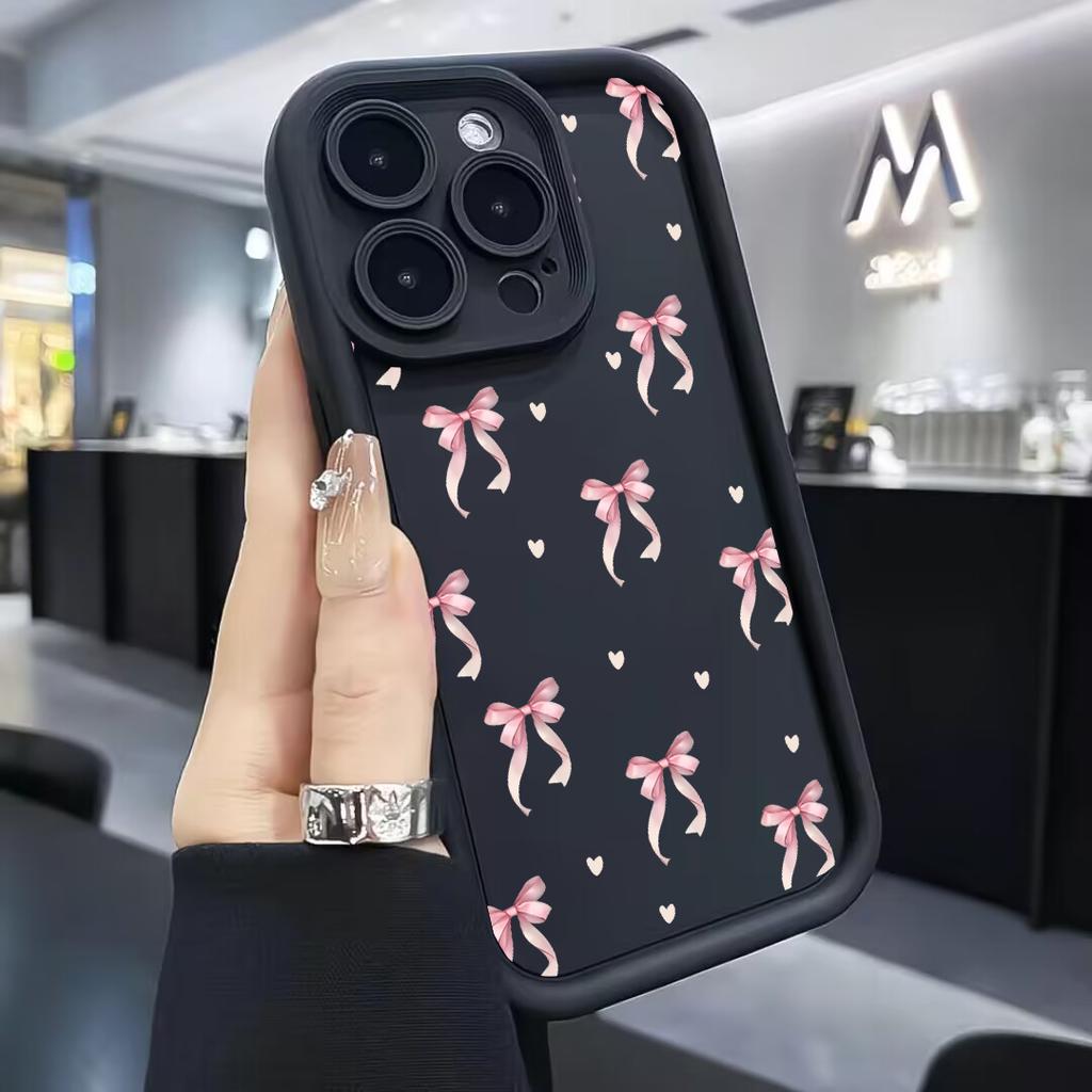 Phone Case For Samsung Galaxy S26 Ultra S25 S23 S24 S21 Plus S25 FE Note 20Ultra Bow Tie Cover Silicone Armor