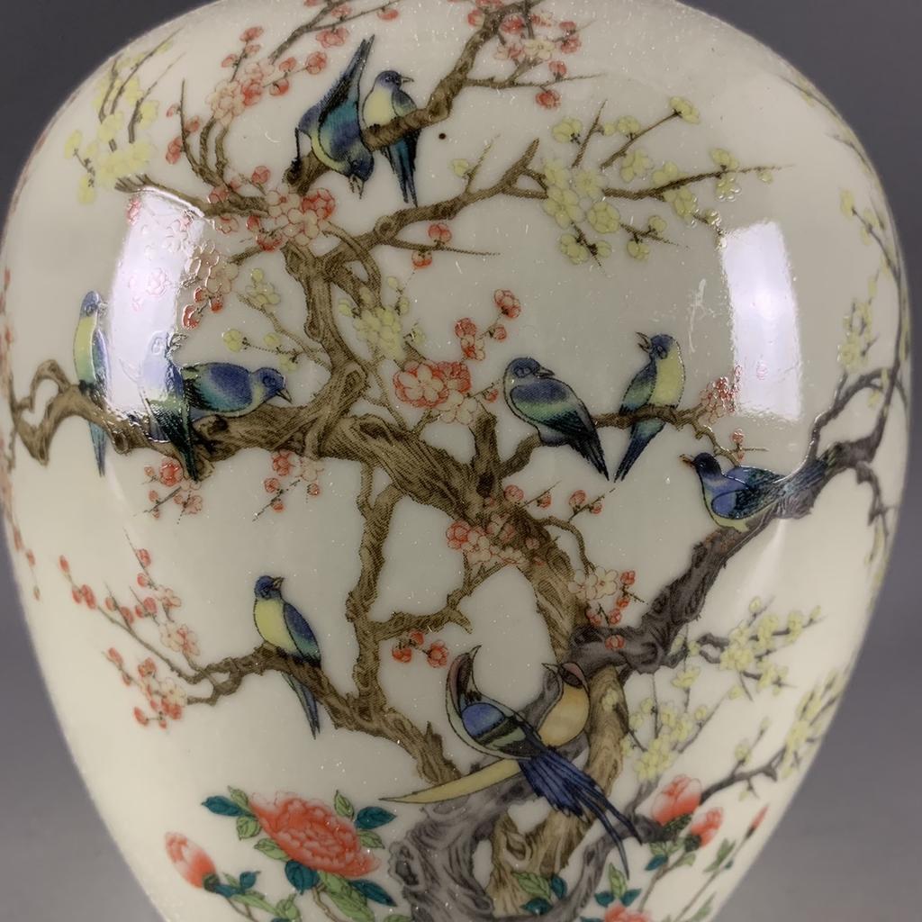 Vase Ceramic Underglaze Pastel Twelve Magpie Picture Large Capacity New  Retro Antique Porcelain Study Tabletop Ornament Artwork
