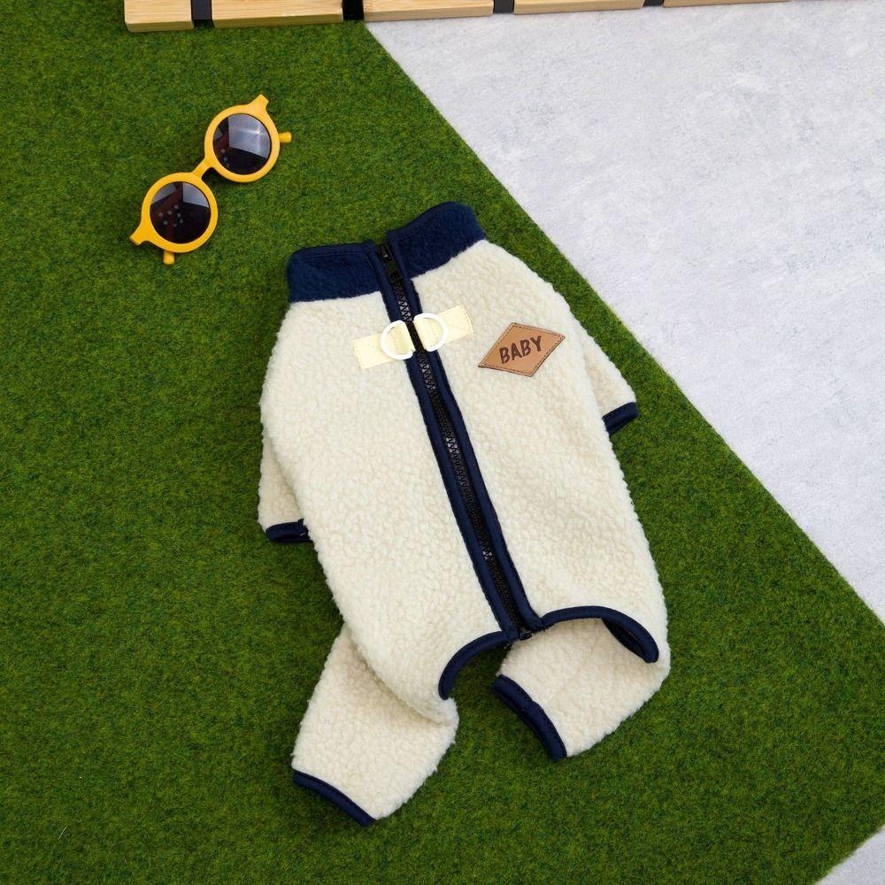 Cute Warm Dog Four Legged Clothes Breathable Zipper Winter Dog Costume Soft Pet Jumpsuit Autumn Winter