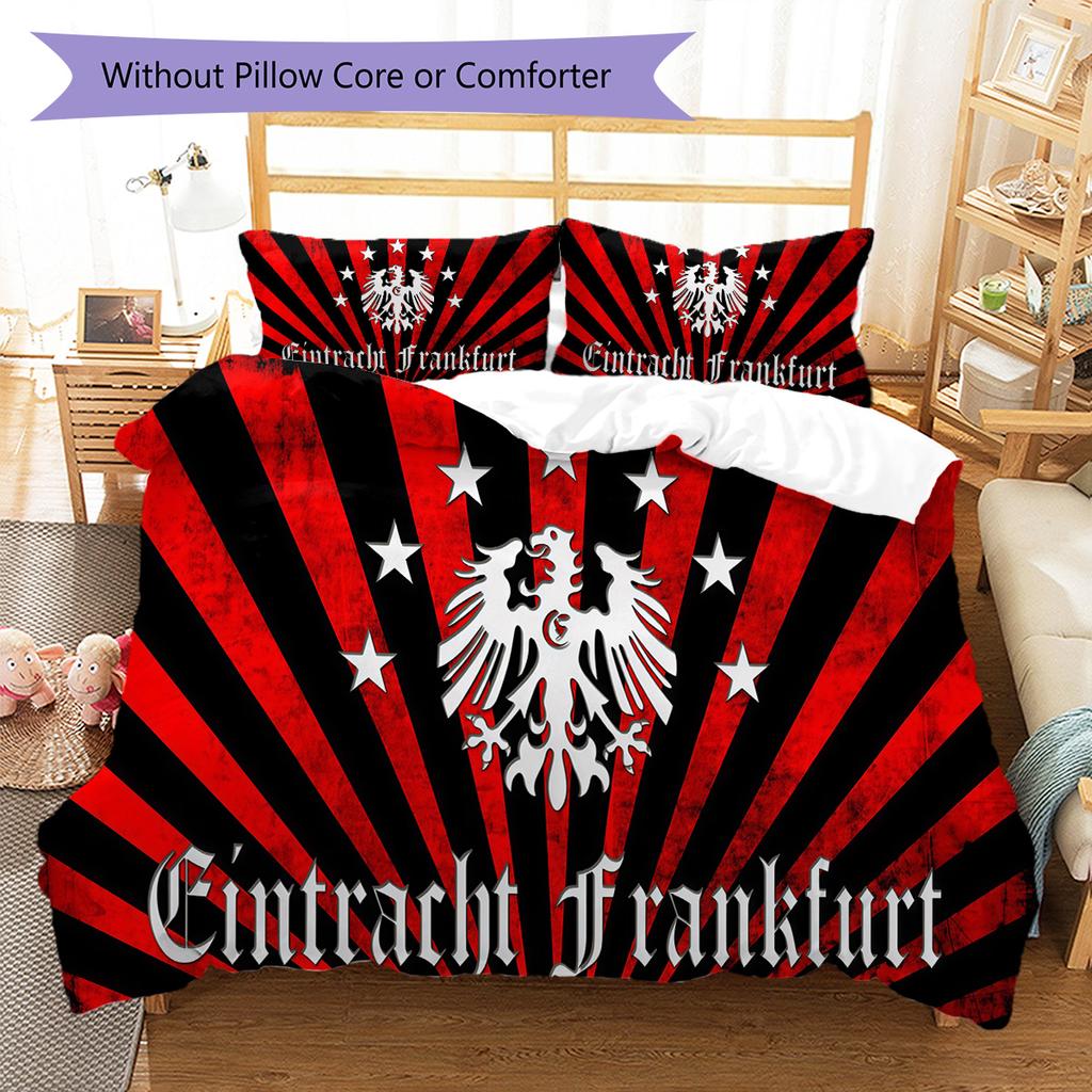 Eintracht Frankfurt  Pattern Bedding Quilt Set Quilt Cover Pillowcase Home Decoration Birthday Gift (1 * duvet cover + 2 * pillowcase, without core)