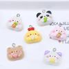 7pcs Cute Animal Resin Pendants Cartoon Panda Bear Panda Rabbit Pendant for Earring  Necklace Keychains Diy Jewelry Make