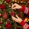 Flocked Christmas Balls Plush Velvet Hanging Ornaments Pendant Christmas Decorations  Home Decor