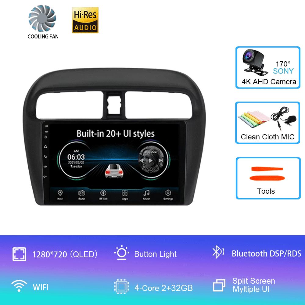 Android14 Car Radio For Mitsubishi Mirage Attrage 2012 - 2018 Multimedia Video Player Stereo GPS Navigation 5G WIFI DSP Carplay