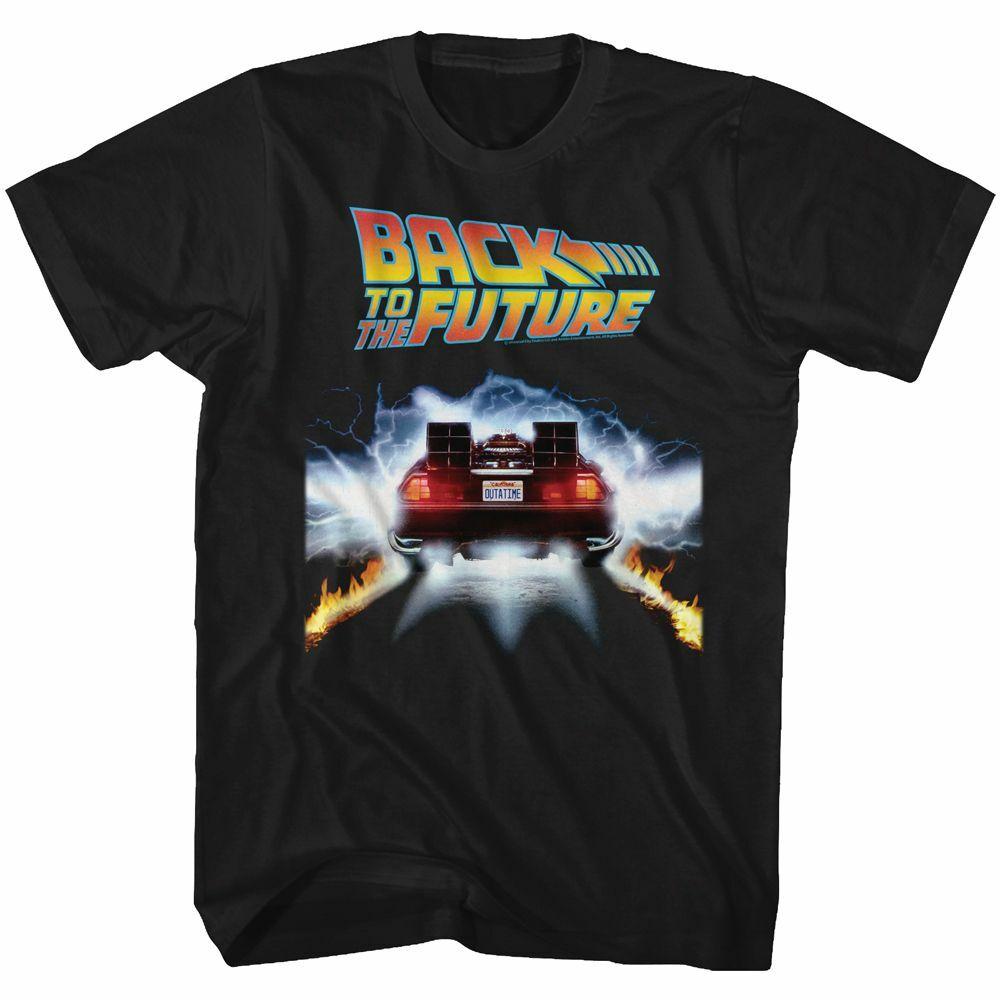 Back To The Future Tail Lights Black Adult T-Shirt