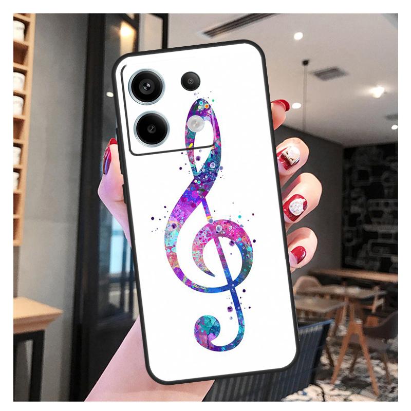 Treble Clef Music Note Case For Xiaomi Redmi Note 11 9 10 12 13 Pro Plus 12S 11S 10S 9S Redmi 12 10C 12C 13C Cover