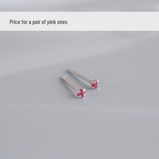S925 Sterling Silver Rhinestone Mini Stud Earrings and Ear Cuff Set for Piercings