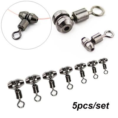 Lot Stainless Steel Durable Fishing Rolling Swivels Connector Tackle Solid Rings Ball Bearing
