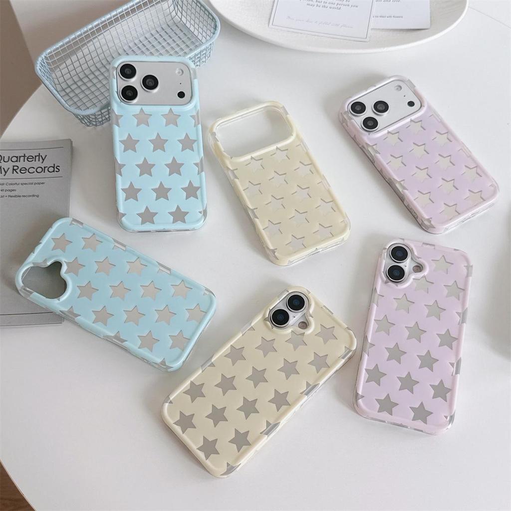 Dopamine Matte Star Anti-Fall Phone Case for iPhone 15/16/17 ProMax