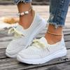 Casual Flat Sneakers Fall New Round Toe Deep Mouth Spliced Mesh Breathable Lace-Up Soft Sole Non-Slip Sneakers