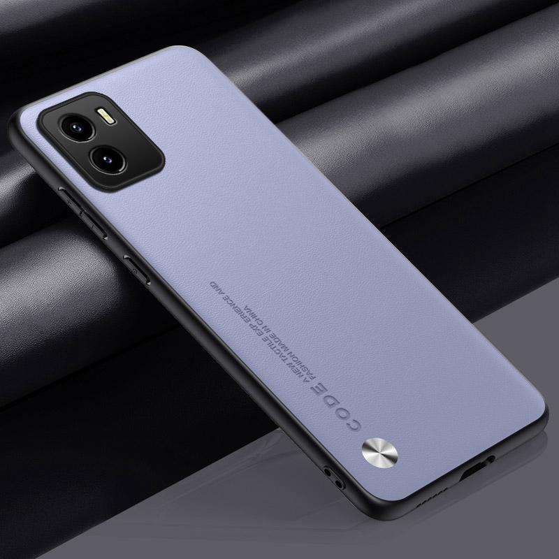 

Luxury PU Leather Case For Vivo Y01 Y10 Back Cover Matte Silicone Shockproof Full Protection Phone Case For Vivo Y15S Y15A 4G For Vivo Y15A светло-фиолетовый