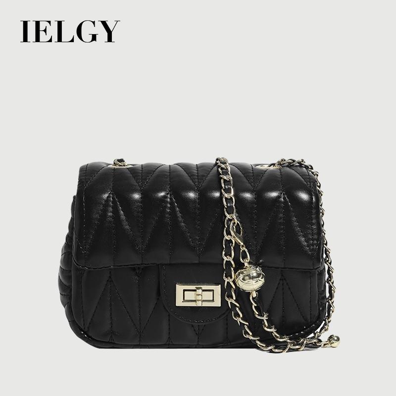 IELGY All-Match Messenger Bag Fashion Rhombus Chain Pink Shoulder Small Square Bag