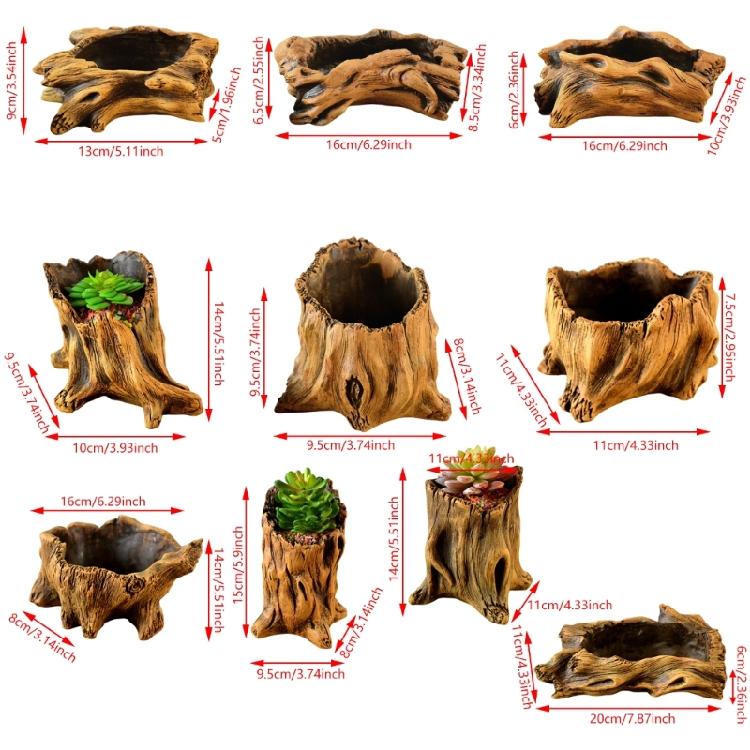 Декоративные цементные цветочные горшки с эстетикой натуральных корней дерева для любителей бонсай и суккулентов для использования в помещении и на открытом воздухе