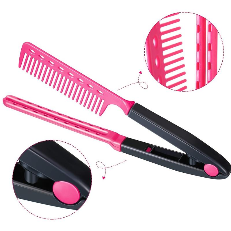 Flat Comb Straightening Comb Salon Hair Brush Combs Hairdressing Styling Hair Straightener V shaped Straight Comb Straightener Premium Quality