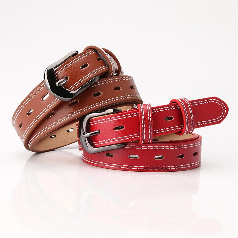 Ladies Belt Step On Double Line Decoration Fashionable Hollow Belt Women
