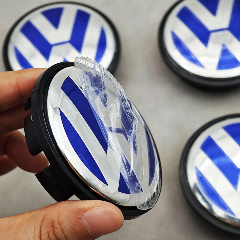 Für VW Volkswagen Jetta MK5 Golf 4 Stück 65mm Blau VW Auto Radnabenkappen Für Volkswagen VW R GTI Golf 6 Passat CC Magotan Touran