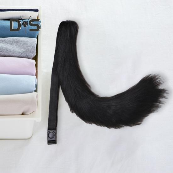 Cosplay Fake Fox Tail Soft Fuzzy Plush Solid Color Adjustable Waist Circumference Elastic Band Performance Club Dance Paty Costumes Prop Artificial
