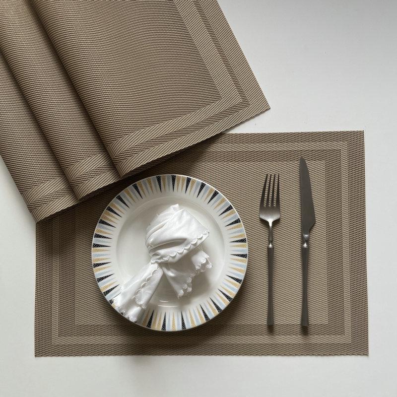 European PVC Non-slip Heat-resistant Table Placemat Set