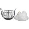 Iron Chicken Egg Basket Holder Snack Fruit Sundries Storage Box Hen Ornaments Container Organizer Rack