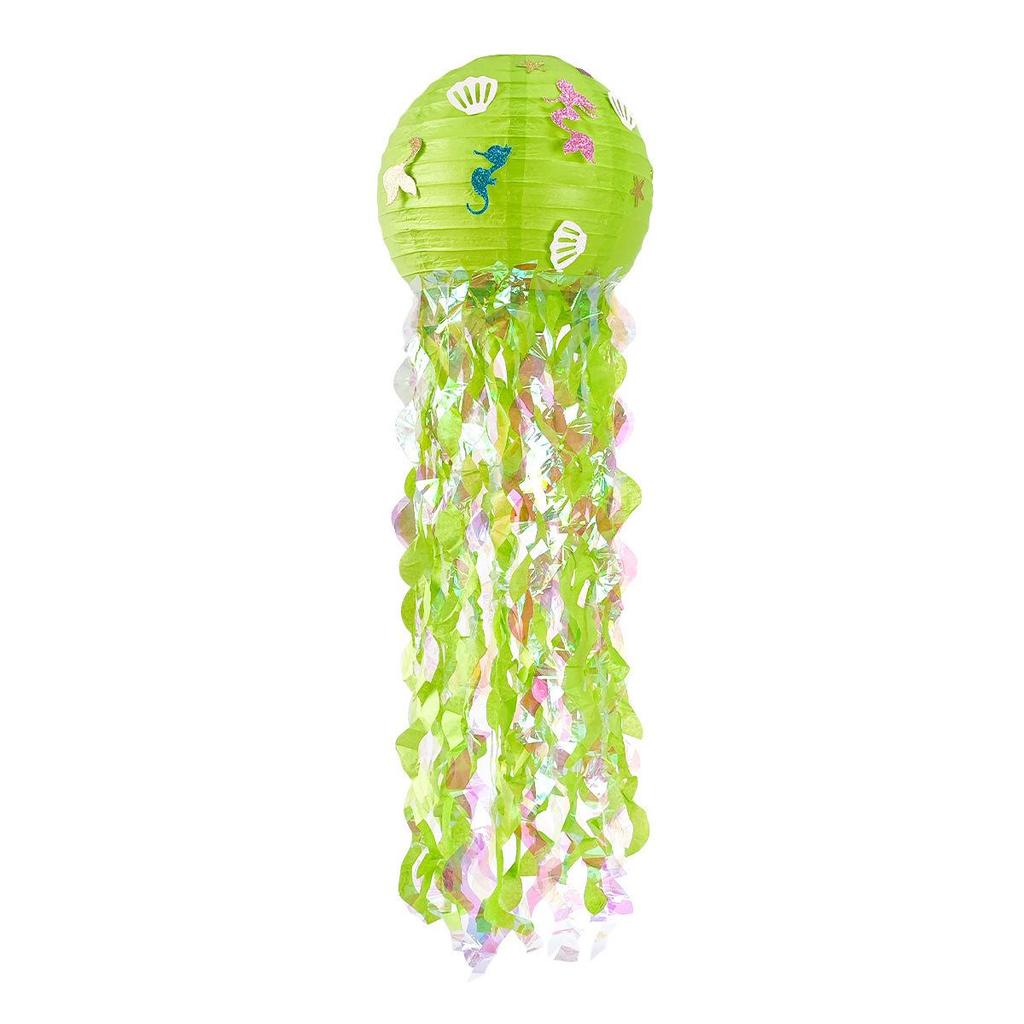 Creative Seven-Color Jellyfish Lanterns - DIY Mermaid Paper Lanterns for Kindergarten Birthday Party Decorations