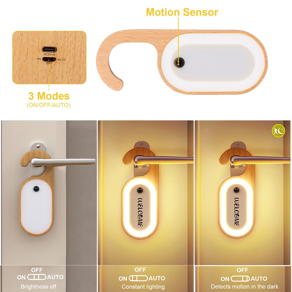 1pcs DC5V 1A Multifunctional USB Rechargeable Message Sensor Light LED Lamp LED Light U-shaped Handle DIY Gift