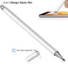 Disc/Fiber Tip 2-in-1 Universal Stylus Touch Pen for iPad iPhone Android Tablet Chromebook &other Capacitive Touchscreen Devices