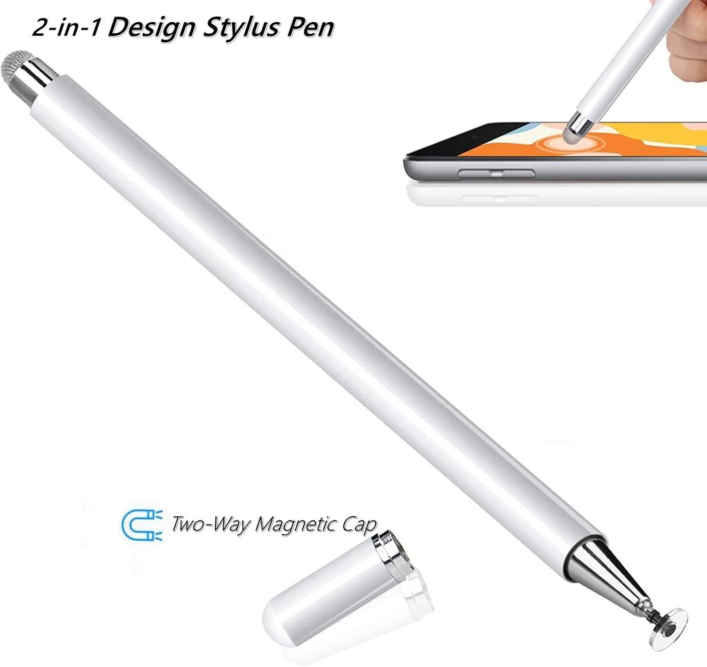 Disc/Fiber Tip 2-in-1 Universal Stylus Touch Pen for iPad iPhone Android Tablet Chromebook &other Capacitive Touchscreen Devices