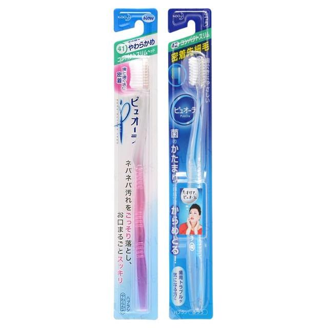 Kao - PureOra Compact Slim Head Toothbrush Random Color - Normal