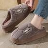 2025 Cotton Slippers Large Size Autumn and Winter Plush Thickened Warm Home Non-slip and Wear-resistant Outdoor Slippers