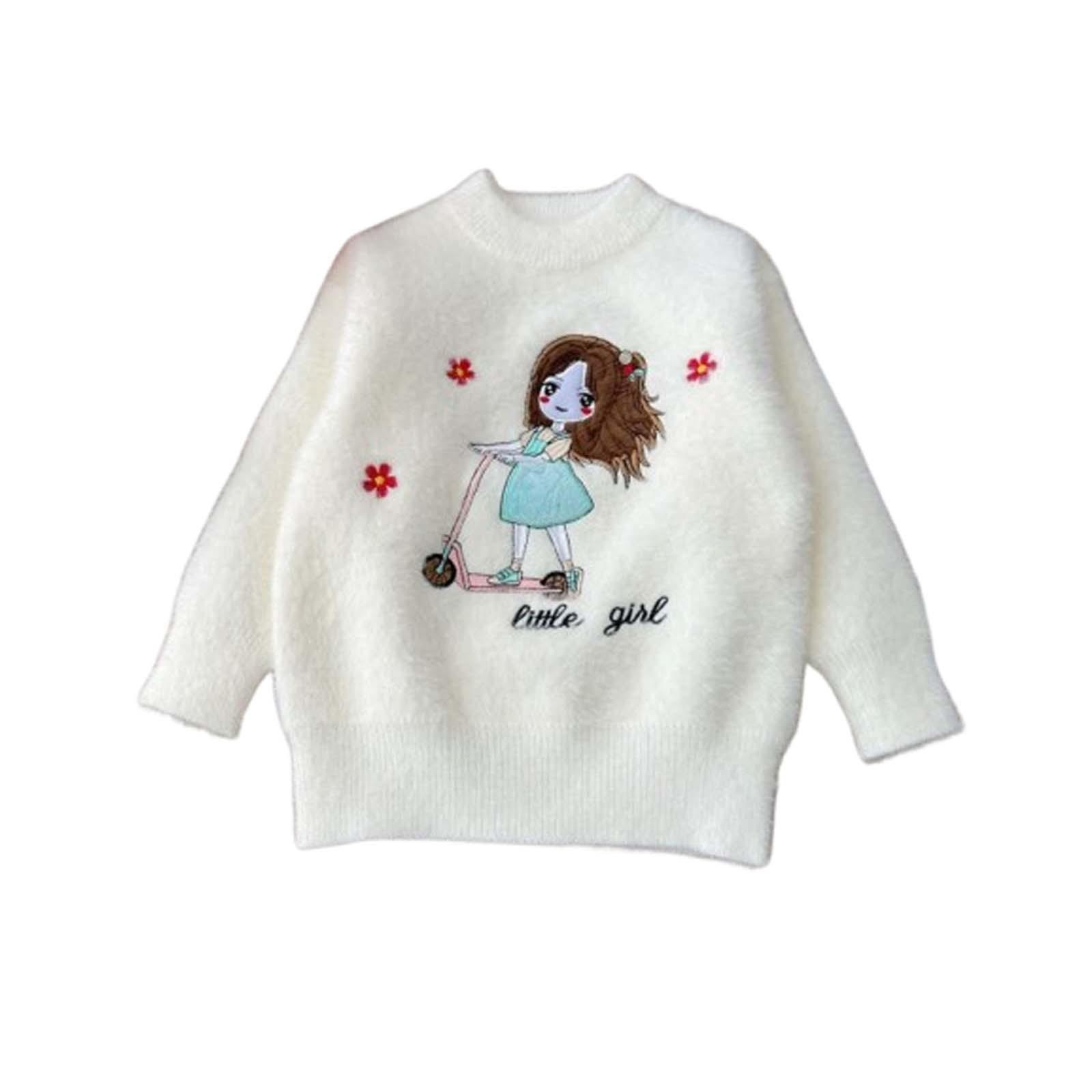 

Осенне-зимние детские свитера, пуловеры, топы для девочек, трикотажные топы с круглым вырезом 160 белый