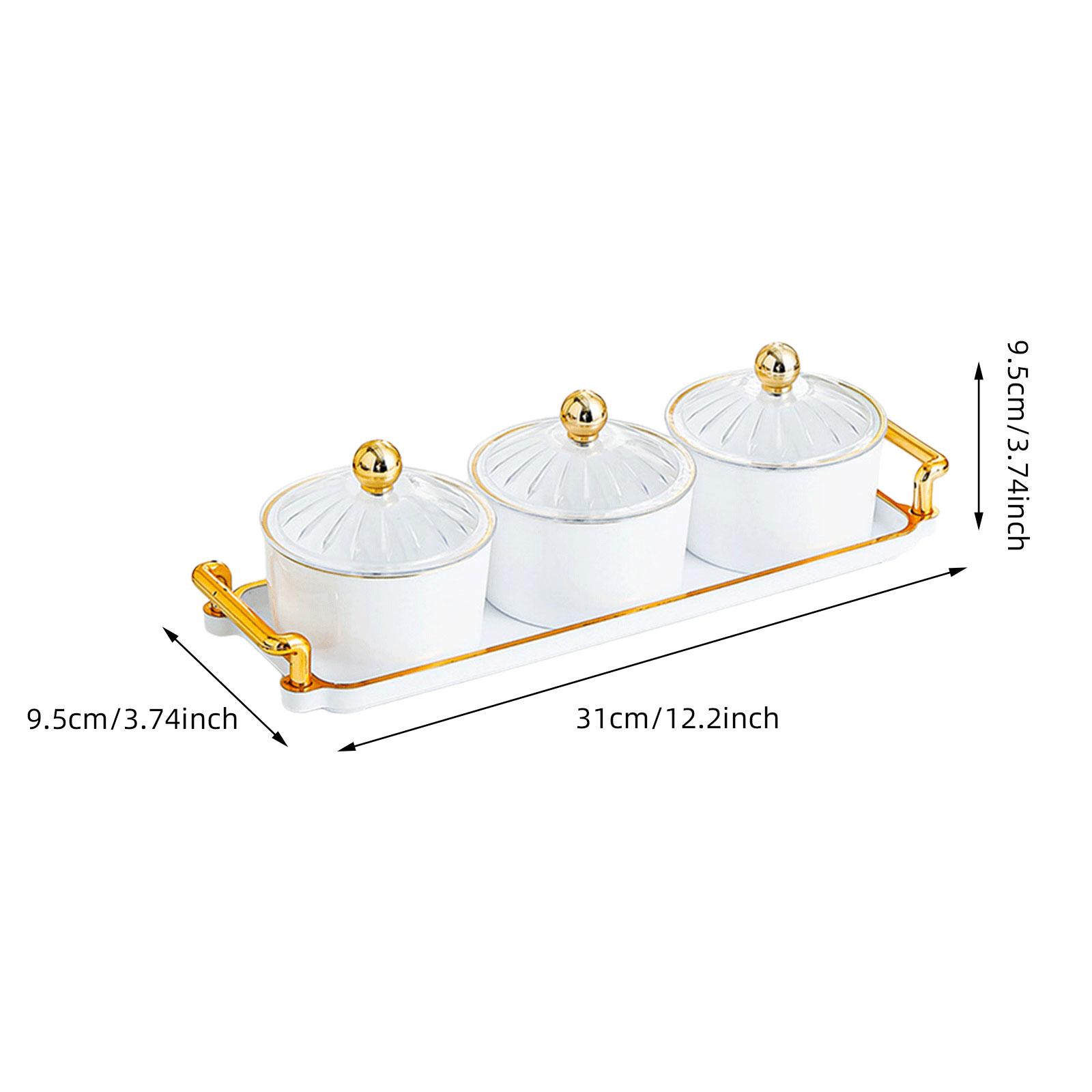

Creative Divided Serving Platter with Holder Food Storage Box Nuts Tray Snack Dishes for Candy Cookies Snacks