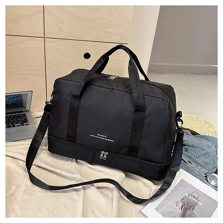 

Расширяемая дорожная сумка-даффл для женщин, спортивная сумка, фитнес-сумка, большая вместимость, сумка через плечо для выходных и ночевок чёрный