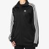 adidas Oryginalne Contempo BB TT Codzienna Wygodna Moda Retro Stój Pasiasta Kurtka Damskie kurtki Czarna CE2424