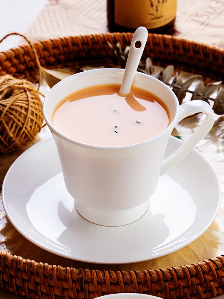 White Bone China Ceramic Latte & Tea Cup