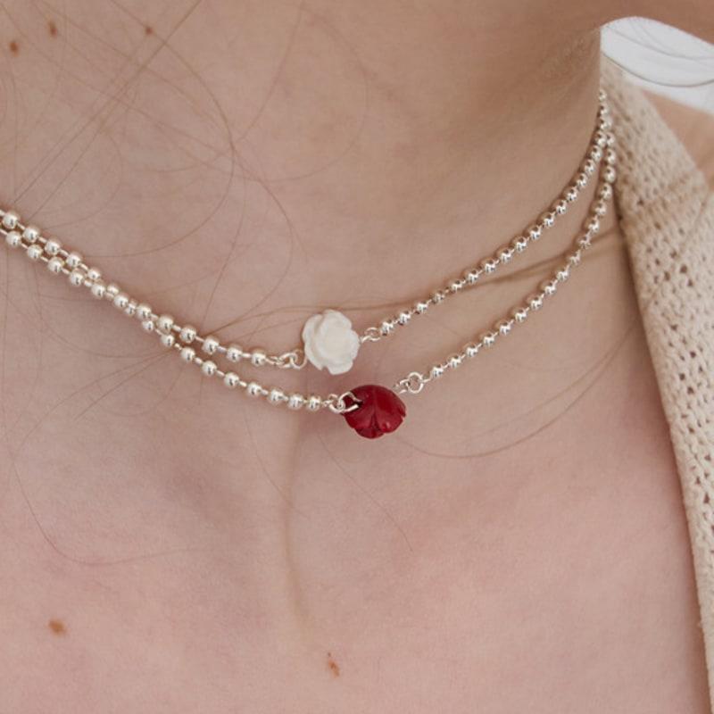 STILL INSTANT Rose with Dew - Necklace 15 (2colors)