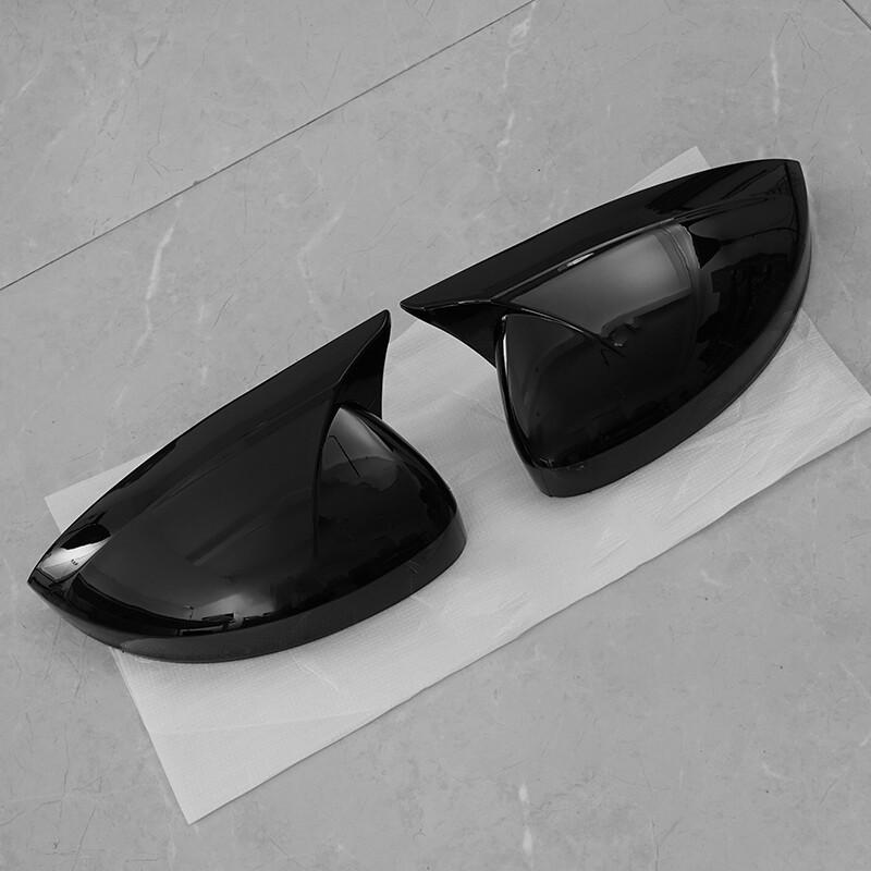 Side Wing Mirror Cover Cap Add on Glossy Black For Volkswagen Tiguan 2018-2022