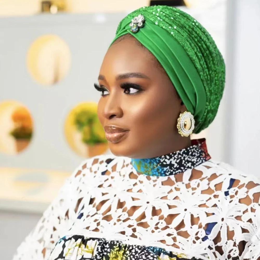 

Женские шапки-тюрбаны с блестками