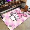 1pc Sanrio Kuromi Mermaid Printed Office Carpet Rectangle Rug Under The Table,Perfect Room Decor for Living Room, Bedroom, Kitchen, Non-slip Floor Mat