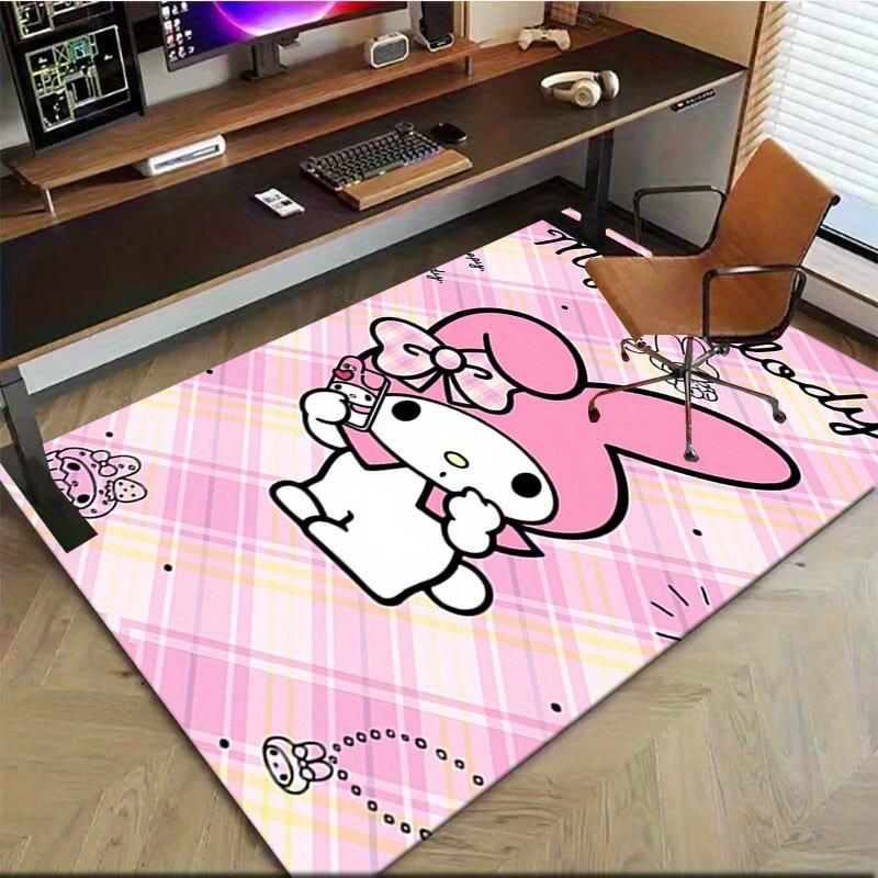1pc Sanrio Kuromi Mermaid Printed Office Carpet Rectangle Rug Under The Table,Perfect Room Decor for Living Room, Bedroom, Kitchen, Non-slip Floor Mat