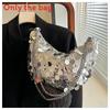 Sparkle Bag Womens Velvet Chain Shoulder Bag For Daily Fashion Accessory