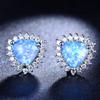 S Blue and White Green Orange Purple Triangle + White Diamond Women's Versatile Earrings