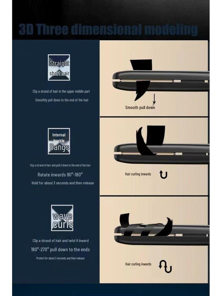 Ondulator și Placă de Îndreptat Păr pentru Bărbați - Mini Instrument pentru Păr Voluminos